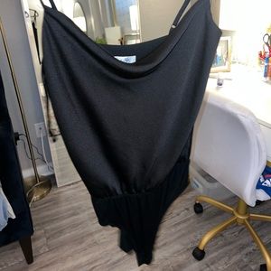 Silk swoop neck body suit